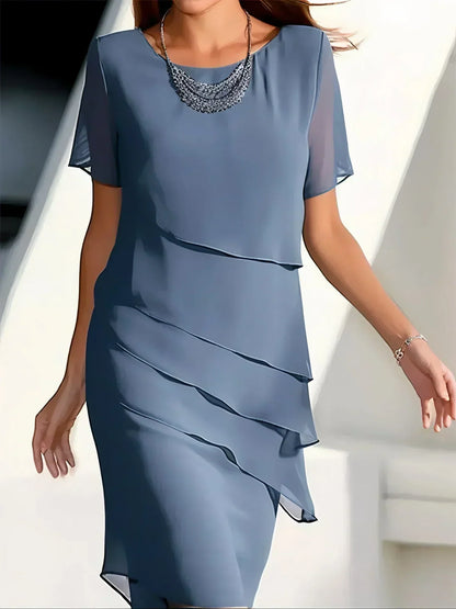 Marina | Vestido Midi lujoso con capas
