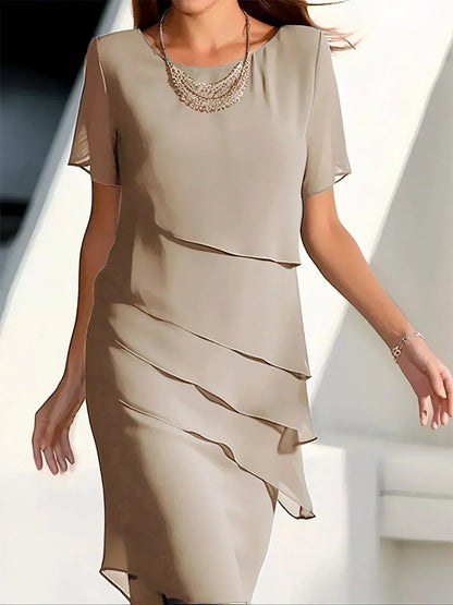 Marina | Vestido Midi lujoso con capas