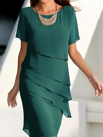 Marina | Vestido Midi lujoso con capas